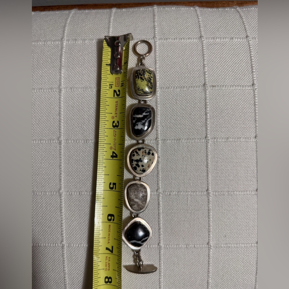 Silpada Sterling & Natural Jasper Stone Bracelet B0617 - Picture 14 of 16
